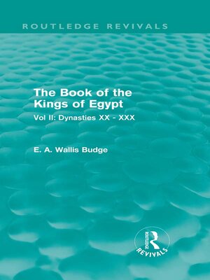 cover image of The Book of the Kings of Egypt (Routledge Revivals)